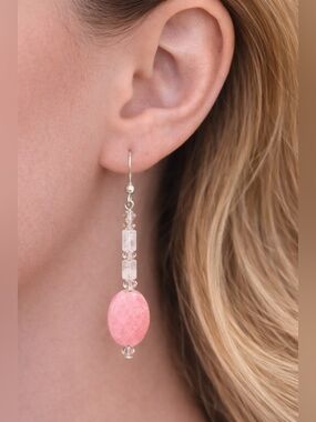 Elegant Pink Beaded Earrings